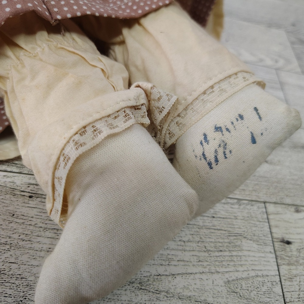 Vtg Country Style‎ Fabric Bunny Rabbit Muslin Doll 17" Tall Decor Cottagecore - Picture 9 of 14